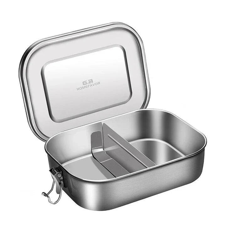 Premium 304 stainless steel lunch box with sleek and modern design, featuring versatile compartments and leak-proof technology for a convenient and eco-friendly dining experience.