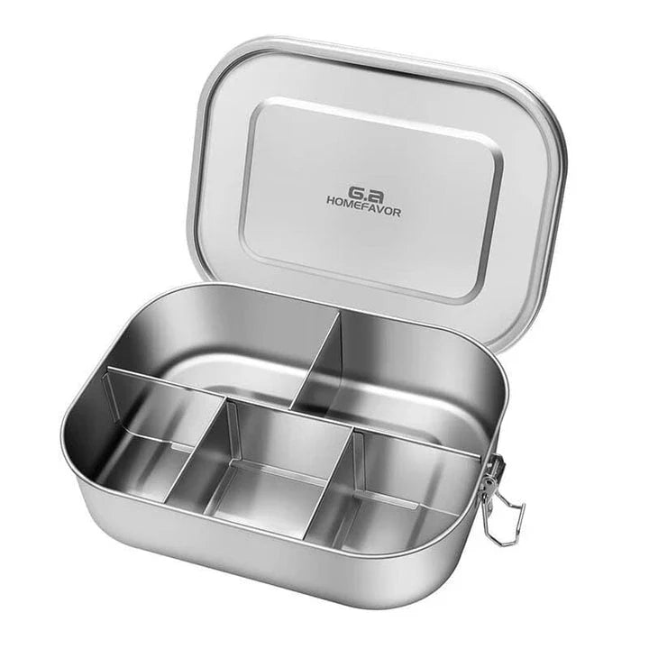 Premium 304 stainless steel lunch box with sleek and modern design, featuring versatile compartments and leak-proof technology for a convenient and eco-friendly dining experience.