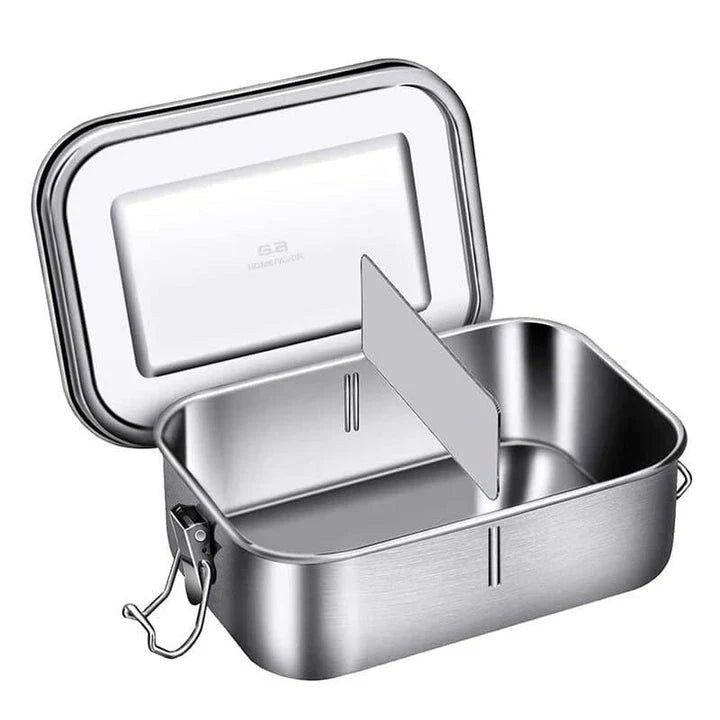Premium 304 stainless steel lunch box with sleek and modern design, featuring versatile compartments and leak-proof technology for a convenient and eco-friendly dining experience.