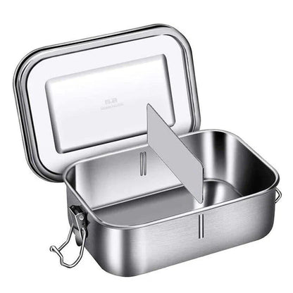Premium 304 stainless steel lunch box with sleek and modern design, featuring versatile compartments and leak-proof technology for a convenient and eco-friendly dining experience.