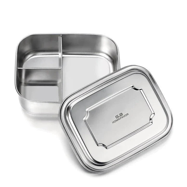 Premium 304 stainless steel lunch box with sleek and modern design, featuring versatile compartments and leak-proof technology for a convenient and eco-friendly dining experience.