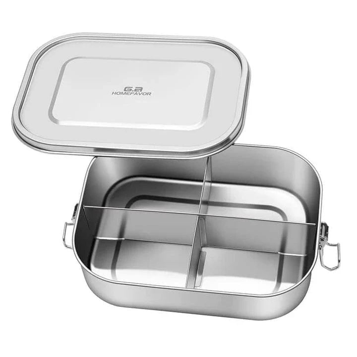 Premium 304 stainless steel lunch box with sleek and modern design, featuring versatile compartments and leak-proof technology for a convenient and eco-friendly dining experience.
