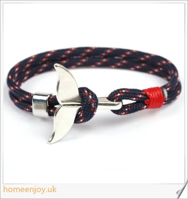 Homeenjoy UK Anchor Whale Tail Umbrella Rope Couple Bracelet