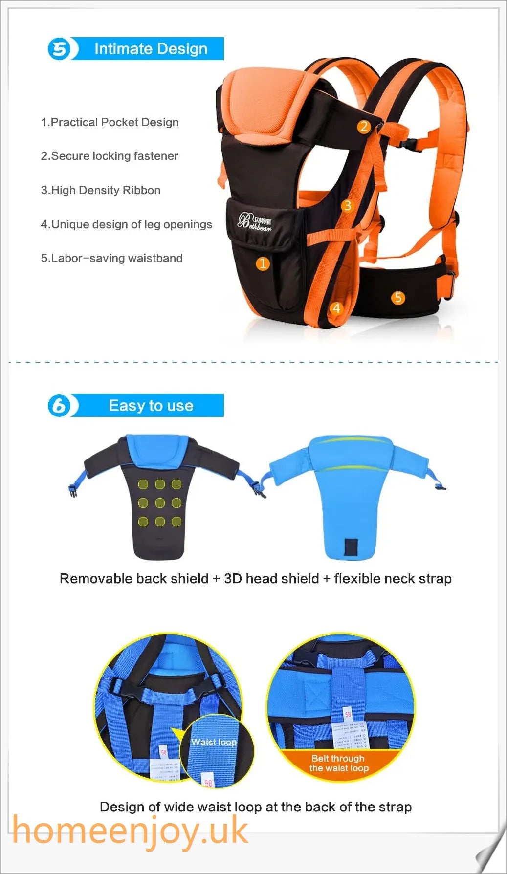 Bethbear 4-In-1 Baby Carrier - Versatile and Comfortable Babywearing Solution for Parents in the UK
