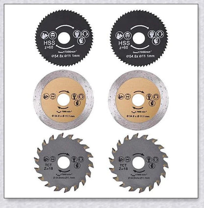 Multi-Function Circular Saw with 3-in-1 Blade Set, Adjustable Depth, and Dust Extraction System
