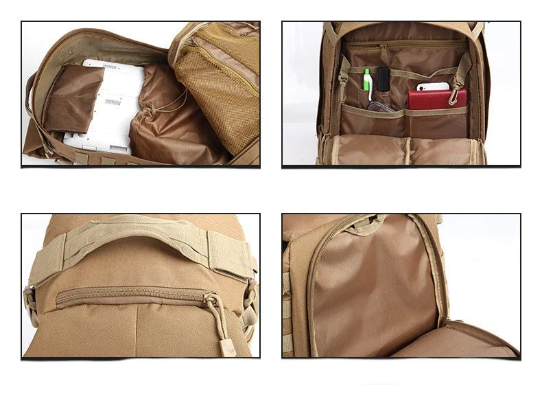 Tactical backpack made of durable Oxford cloth with 25L capacity for outdoor adventures