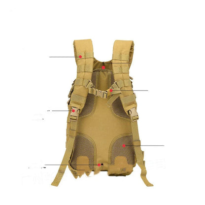 Tactical backpack made of durable Oxford cloth with 25L capacity for outdoor adventures