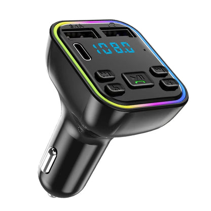 Bluetooth 5.0 Car FM Transmitter with PD & Dual USB Fast Charger, a premium in-car accessory for British drivers.