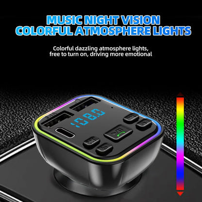 Bluetooth 5.0 Car FM Transmitter with PD & Dual USB Fast Charger, a premium in-car accessory for British drivers.