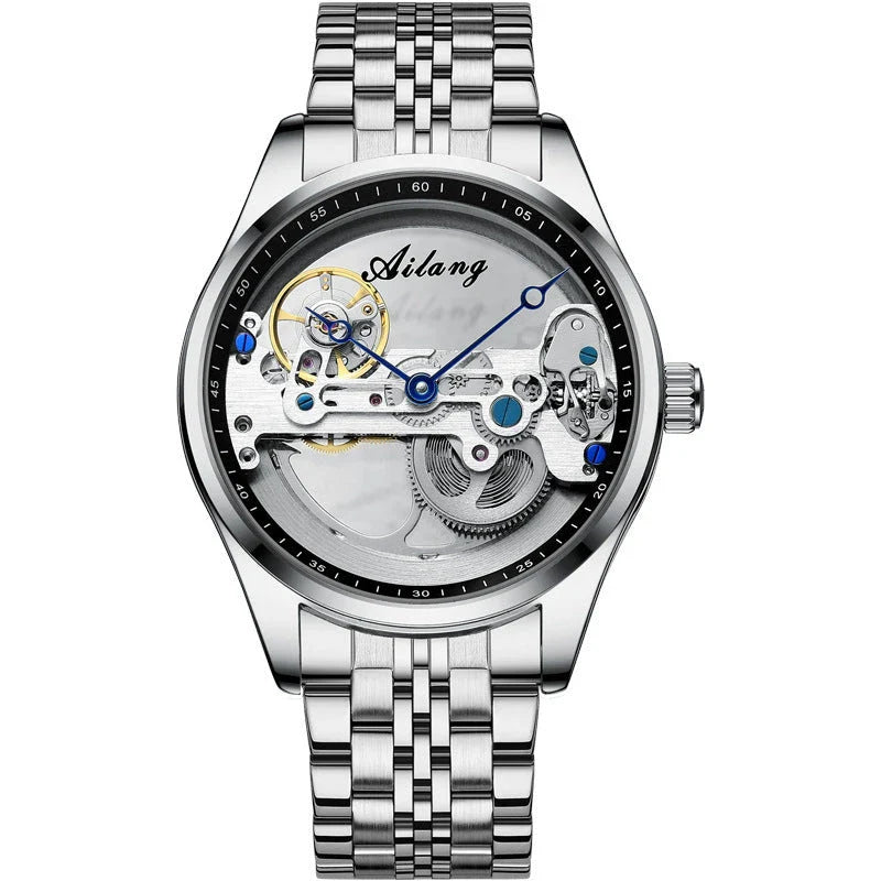 Automatic Hollow Mechanical Watch in various colour options, featuring a self-winding mechanism and premium leather strap