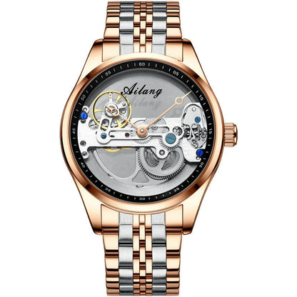 Automatic Hollow Mechanical Watch in various colour options, featuring a self-winding mechanism and premium leather strap
