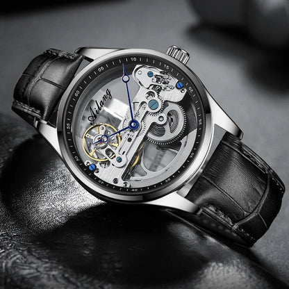 Automatic Hollow Mechanical Watch in various colour options, featuring a self-winding mechanism and premium leather strap