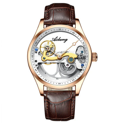 Automatic Hollow Mechanical Watch in various colour options, featuring a self-winding mechanism and premium leather strap