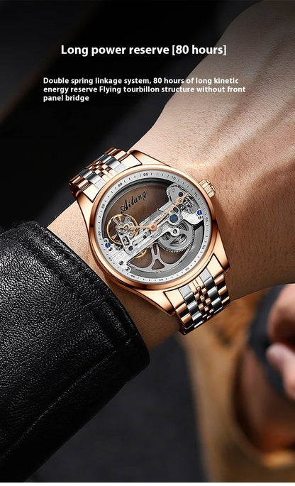 Automatic Hollow Mechanical Watch in various colour options, featuring a self-winding mechanism and premium leather strap