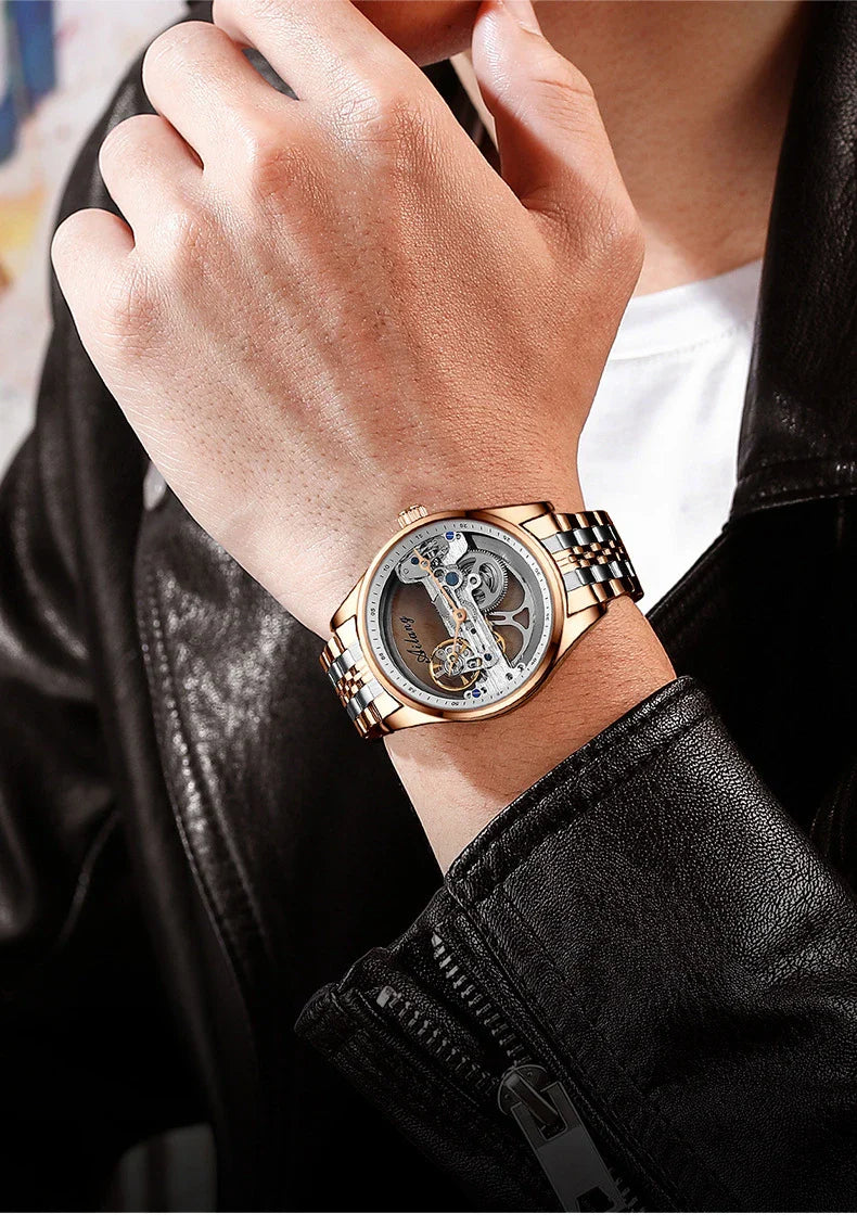 Homeenjoy UK Automatic Hollow Mechanical Watch Generation Hair