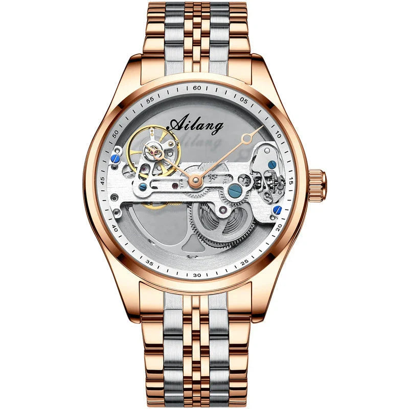 Automatic Hollow Mechanical Watch in various colour options, featuring a self-winding mechanism and premium leather strap