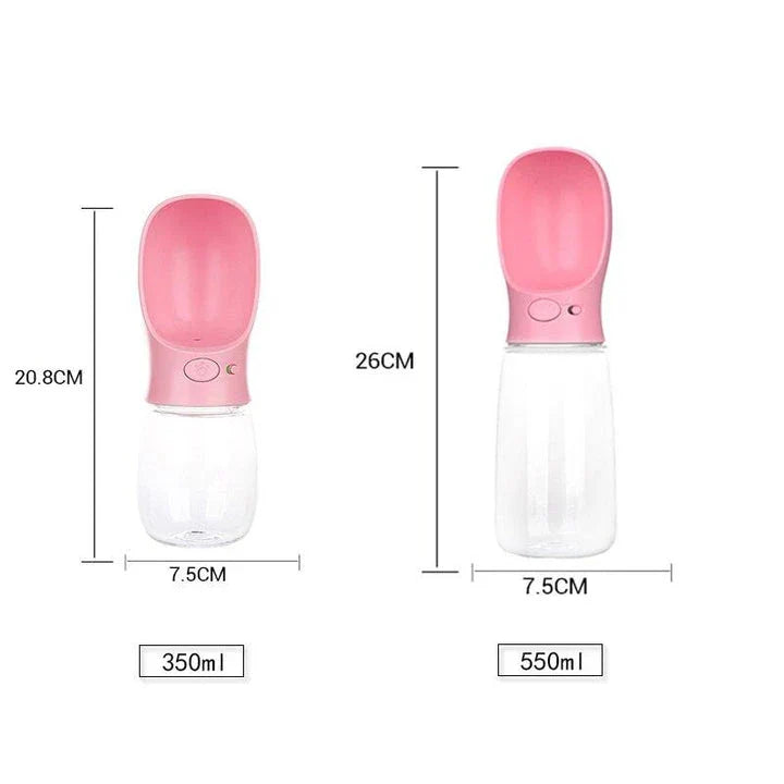 Pets Drinking Bottle with Button Lock in various colours and sizes, perfect for hydrating your furry friends on the go.