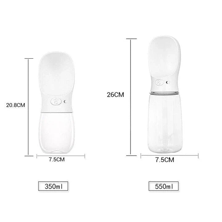 Pets Drinking Bottle with Button Lock in various colours and sizes, perfect for hydrating your furry friends on the go.