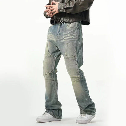 American Street Distressed Loose Straight Casual Jeans in light blue colour