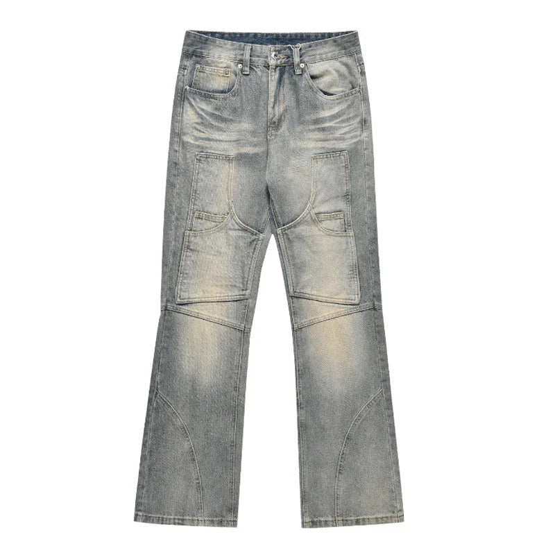 American Street Distressed Loose Straight Casual Jeans in light blue colour
