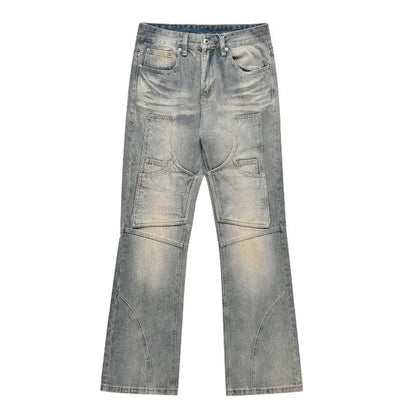American Street Distressed Loose Straight Casual Jeans in light blue colour