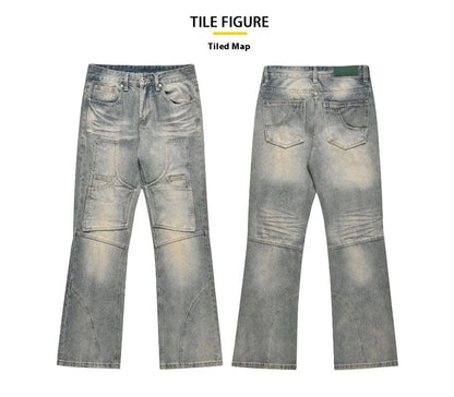 American Street Distressed Loose Straight Casual Jeans in light blue colour