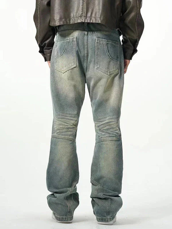 American Street Distressed Loose Straight Casual Jeans in light blue colour