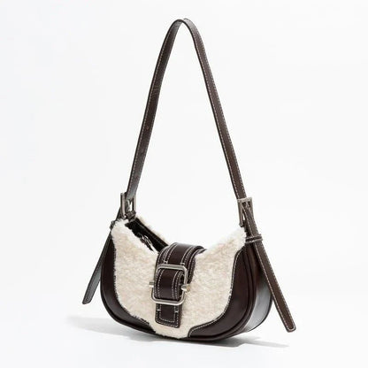 Chic Leather Half Moon Shoulder Hobo Bag in black, a luxurious and versatile accessory for modern women
