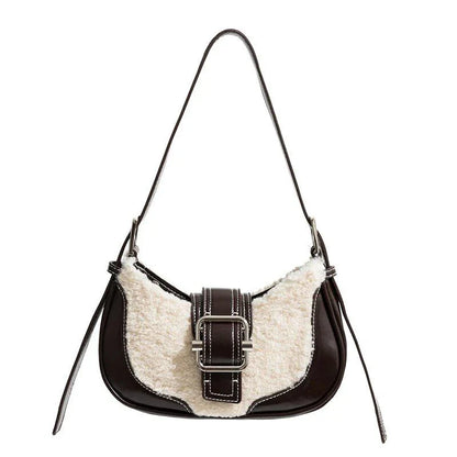 Chic Leather Half Moon Shoulder Hobo Bag in black, a luxurious and versatile accessory for modern women