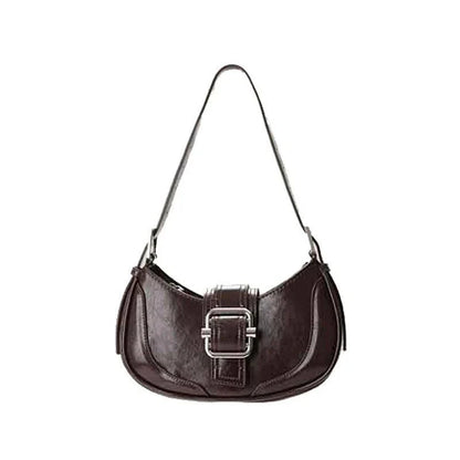 Chic Leather Half Moon Shoulder Hobo Bag in black, a luxurious and versatile accessory for modern women