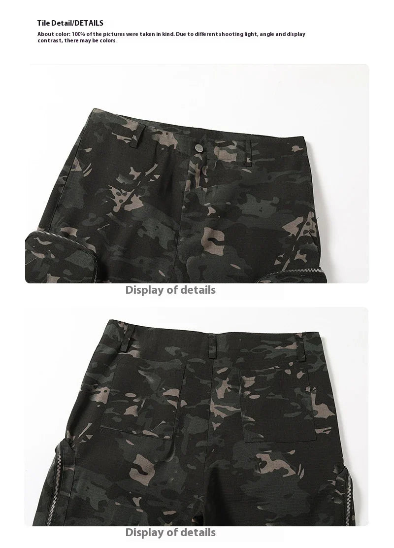 New American Jungle Camouflage Amekaji Multi-Pocket Design Casual Wide-Leg Workwear Trousers