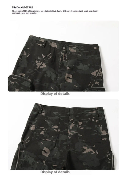 New American Jungle Camouflage Amekaji Multi-Pocket Design Casual Wide-Leg Workwear Trousers