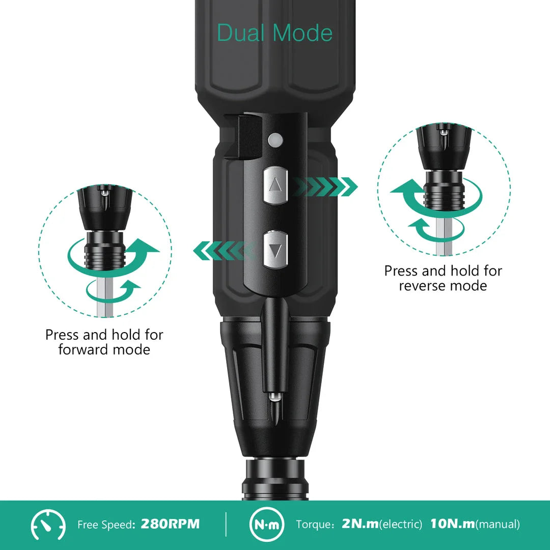 9-in-1 Rechargeable Cordless Screwdriver Set with LED Lights, a versatile tool for DIY and home improvement projects