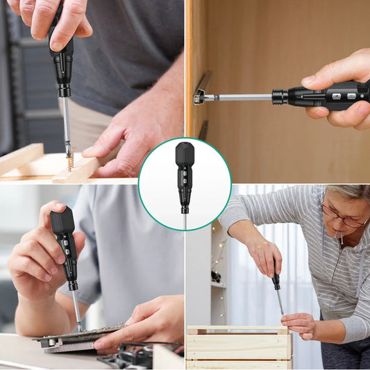 9-in-1 Rechargeable Cordless Screwdriver Set with LED Lights, a versatile tool for DIY and home improvement projects