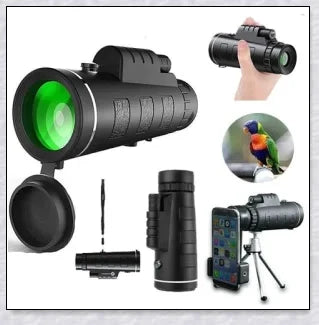 Starscope Monocular 4K with 40x magnification, smartphone holder, and tripod for high-quality outdoor photography and videography