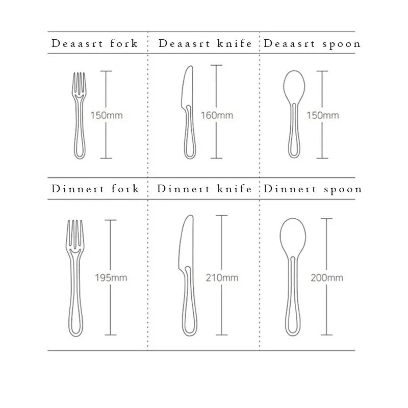 Trendha 304 Stainless Steel Cutlery Set - Sleek black finish, durable construction, and contemporary design for an elevated dining experience.