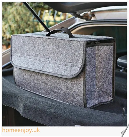 Premium Felt Foldable Car Storage Box for Organising Car Accessories and Personal Items