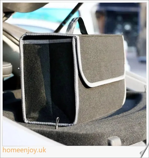 Premium Felt Foldable Car Storage Box for Organising Car Accessories and Personal Items