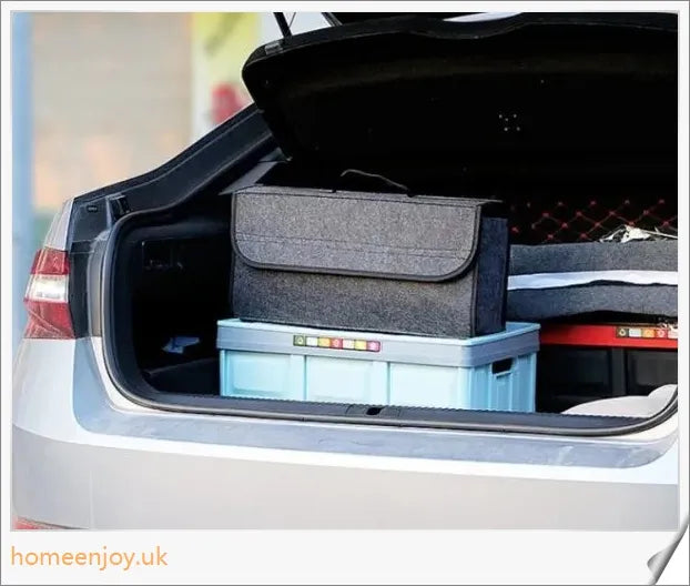 Premium Felt Foldable Car Storage Box for Organising Car Accessories and Personal Items