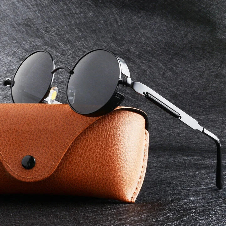 Homeenjoy UK Luxury Steampunk Round Sunglasses for Men and Women