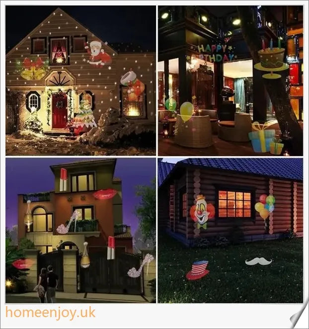 Enchanting Christmas and Halloween home decoration projector lights with 12 interchangeable pattern slides