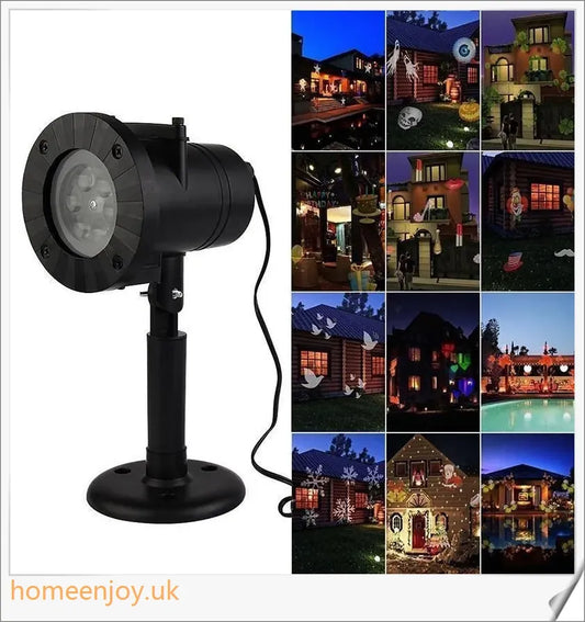 Enchanting Christmas and Halloween home decoration projector lights with 12 interchangeable pattern slides