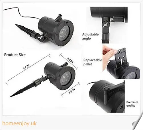 Enchanting Christmas and Halloween home decoration projector lights with 12 interchangeable pattern slides