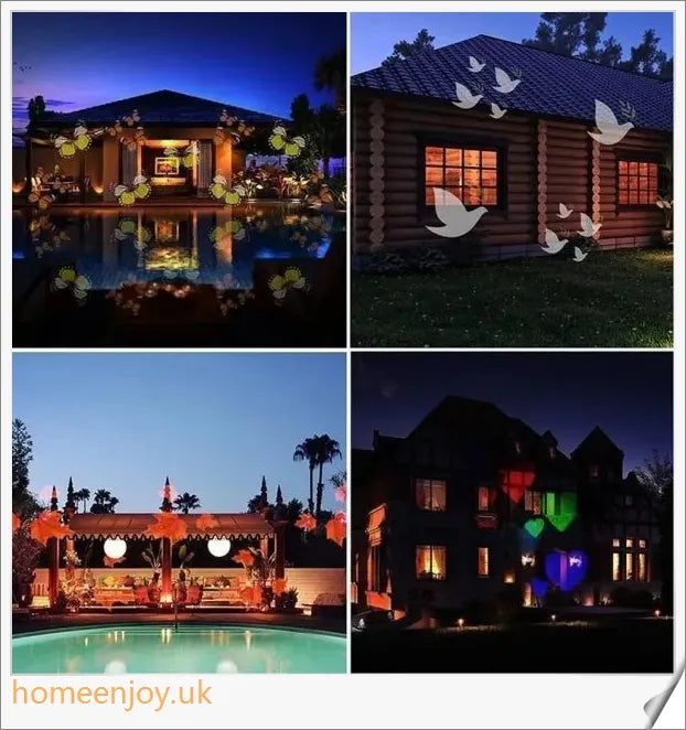 Enchanting Christmas and Halloween home decoration projector lights with 12 interchangeable pattern slides