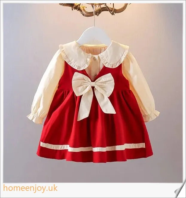 Autumn Lace Christmas Dress for Baby Girl in pink, red, and grey colours