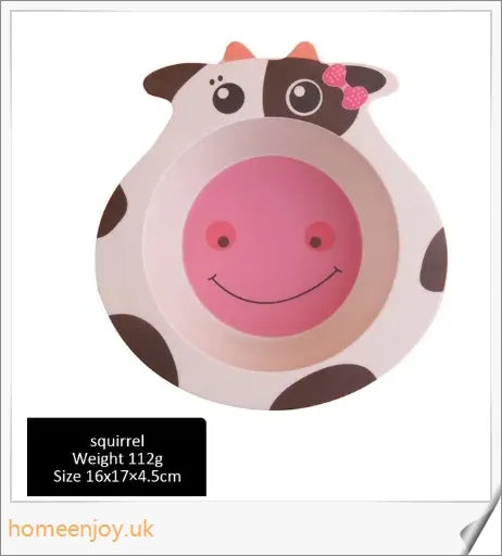 Bamboo Fibre Children's Dinner Plate with Adorable Animal Designs - Safe, Eco-Friendly Mealtime Companion
