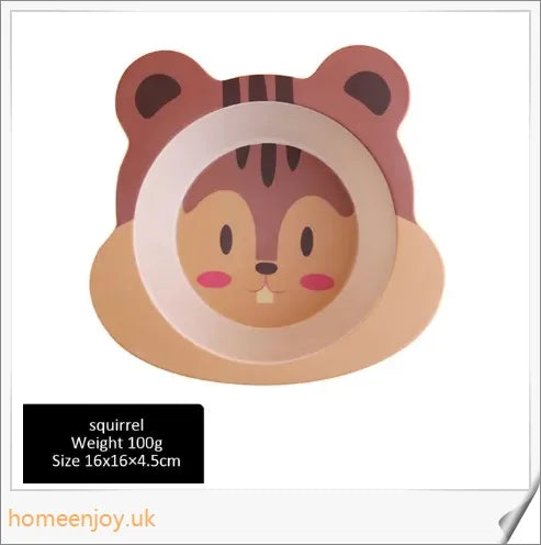 Bamboo Fibre Children's Dinner Plate with Adorable Animal Designs - Safe, Eco-Friendly Mealtime Companion