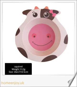Bamboo Fibre Children's Dinner Plate with Adorable Animal Designs - Safe, Eco-Friendly Mealtime Companion