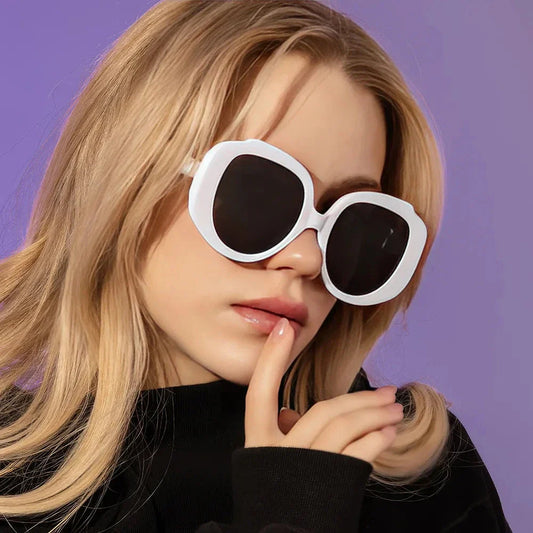 Oversize oval sunglasses for women with gradient candy-coloured lenses and chic oversized frames