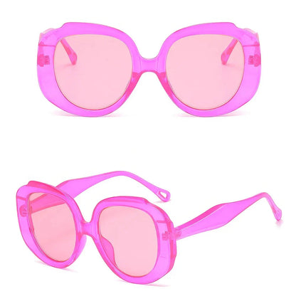 Oversize oval sunglasses for women with gradient candy-coloured lenses and chic oversized frames